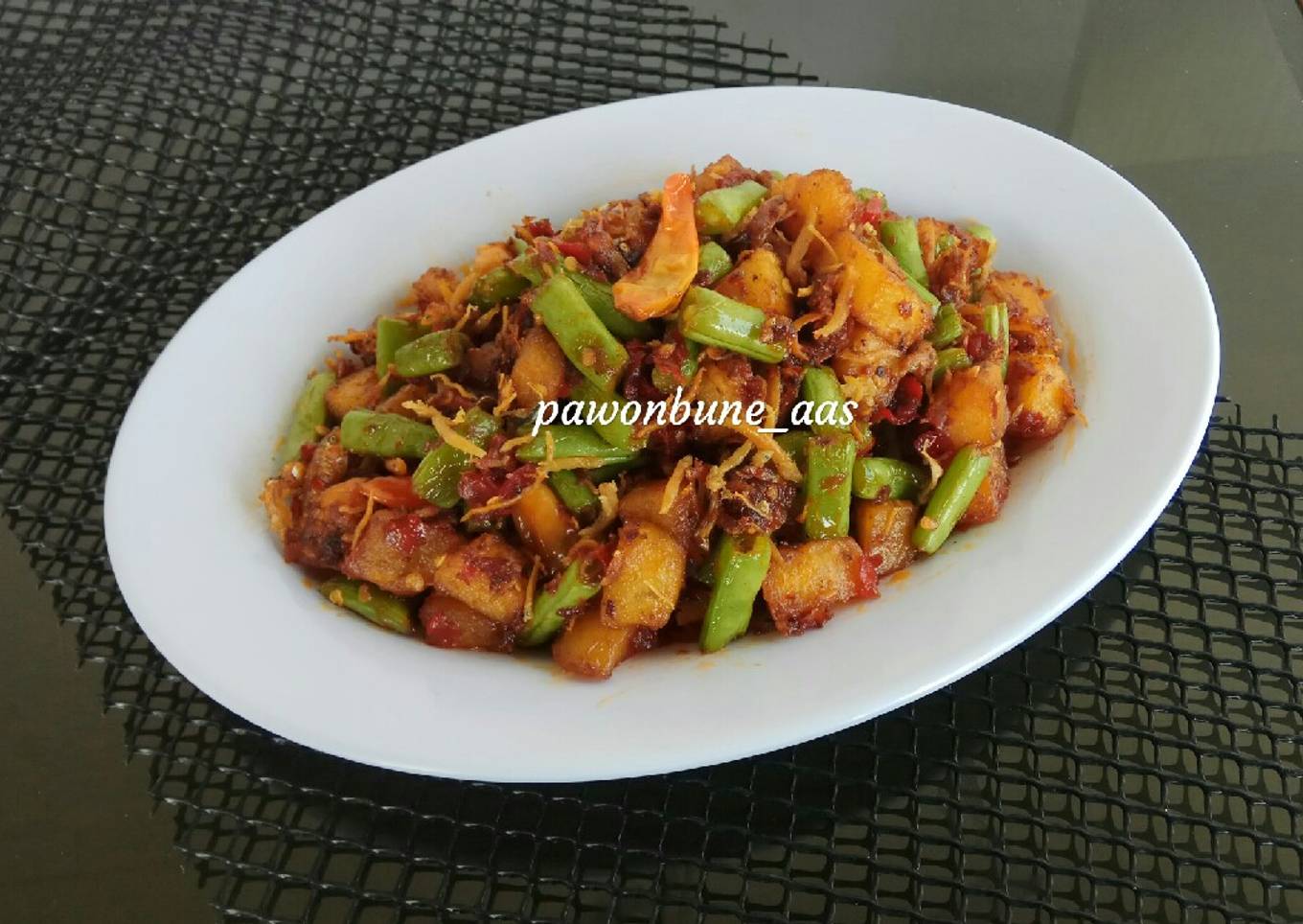 Sambal Goreng Kentang Buncis Teri (tanpa santan)