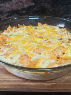 Una foto de Macarrones con salchichas y bechamel ligera Thermomix