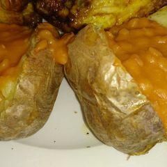 A picture of Air Fried Baked Potato With Cheesy Baked Beans.