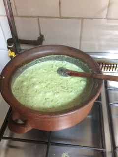 Una foto de Guiso de mote al cilantro