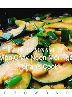 Hình của món Bí đỏ non xào chay.