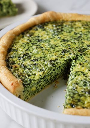 Una foto de Tarta de brócoli y espinaca con mozzarella