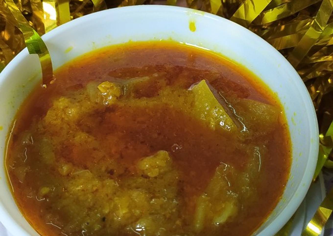 Lauki dal Curry (lau ar cholar dal)