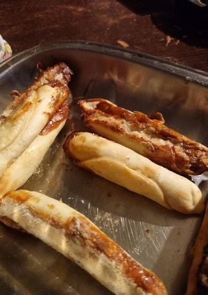 Una foto de Cañoncitos de dulce de leche con tapas de empanadas 🤤
