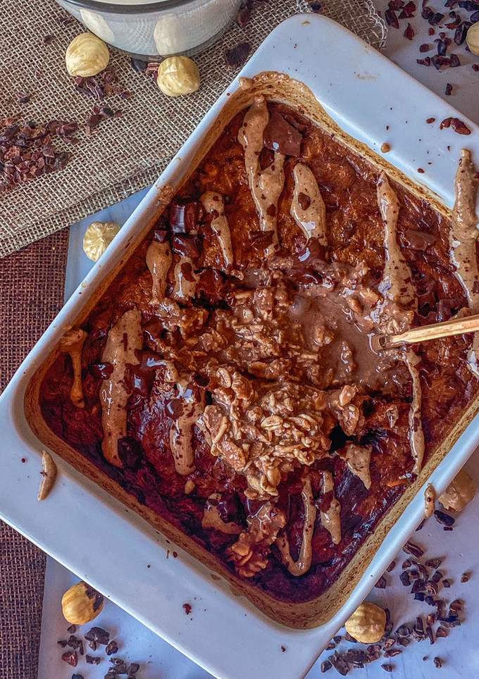 Una foto de Avena horneada choco-avellana en Airfryer