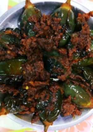 A picture of Bharwa baigan.