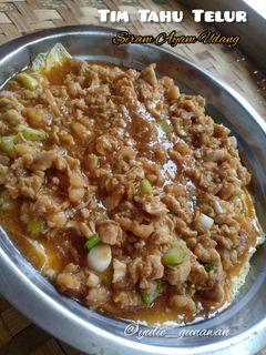 Foto resep Tim Tahu Telur Siram Ayam Udang, bisa untuk MPASI 12 bulan >