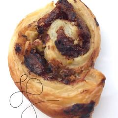 A picture of Medjool Dates With Blue Cheese Roll Puff Pastry Pinwheel.