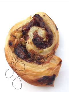 A picture of Medjool Dates With Blue Cheese Roll Puff Pastry Pinwheel.