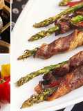 Wagyu Beef-Wrapped Asparagus with Roasted Red Pepper Aioli
