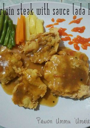 Foto resep Sirloin steak with sauce lada hitam simple