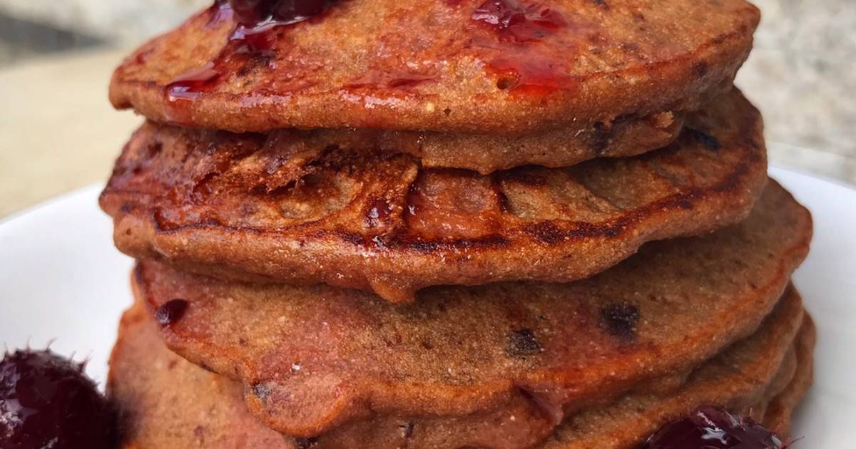 Pancakes de chocolate y banana sin tacc. Ig; cocinacaseraya Receta de