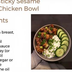 A picture of Sticky sesame chicken bowl.