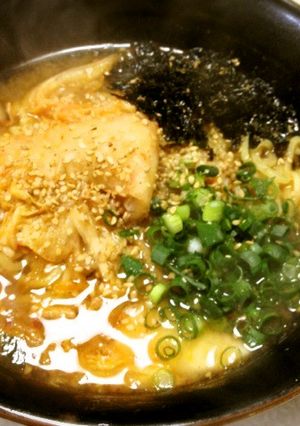 A picture of Easy Kimchi Miso Ramen.