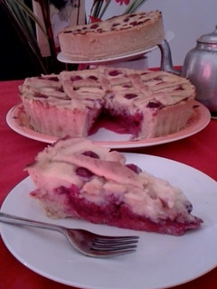 Una foto de Kuchen de frambuesas alemán del sur de Chile
