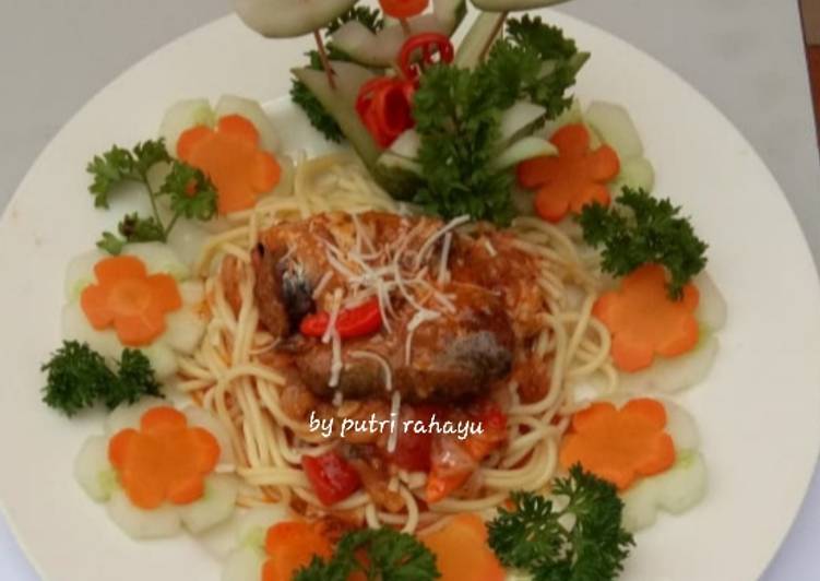 Bumbu memasak Spagheti with saos sarden, Lezat Sekali