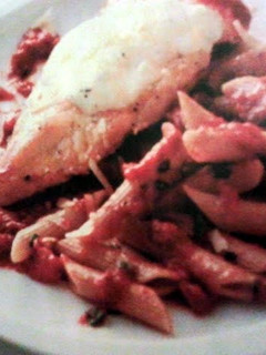 A picture of chicken parmesan.