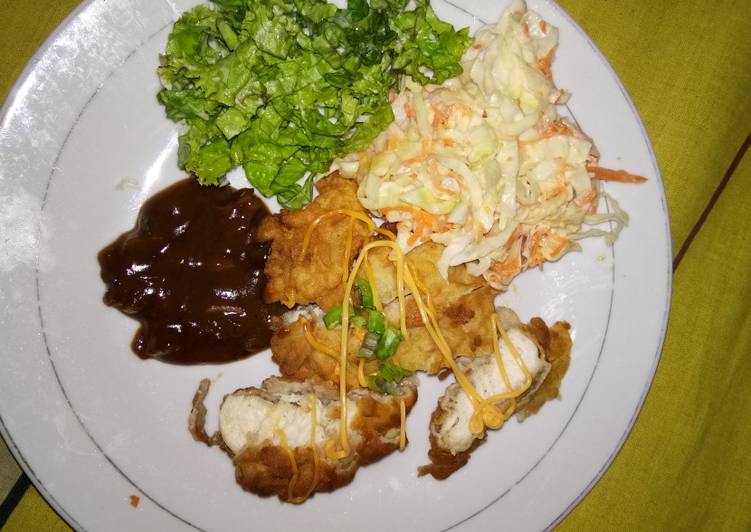 Chicken katsu with salad bak bik buk