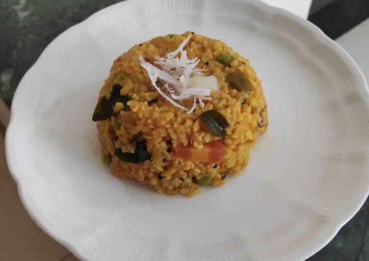 Easiest Way to Prepare Homemade Vegetable Dalia (broken wheat dalia)