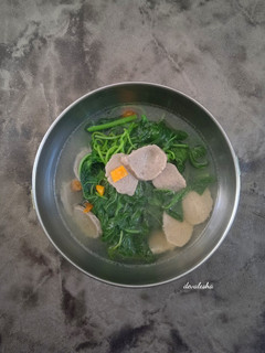Foto resep Bayam Bakso Kuah Bening