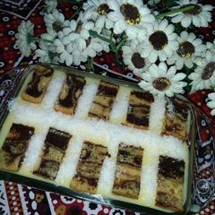 A picture of Marble cake custard.