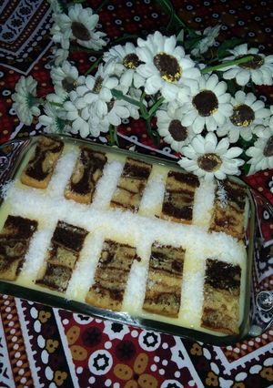 A picture of Marble cake custard.