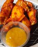 Alitas de pollo en freidora de aire con salsa mango habanero