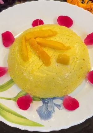 A picture of Mango Bhapa Doi.