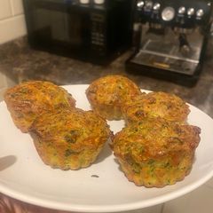 A picture of Cheesy Chicken & Veggie Muffins.