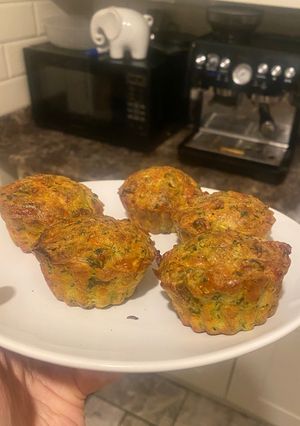 A picture of Cheesy Chicken & Veggie Muffins.