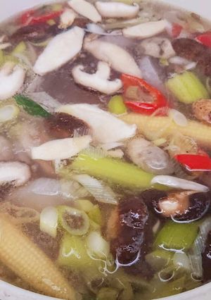 Hình của món Lẩu nấm chay.
