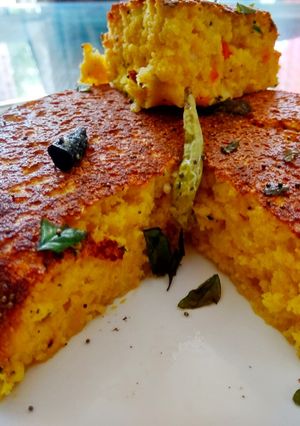 A picture of Kadahi dhokla.