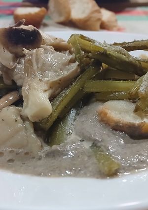 Una foto de Borraja con Escabeche de Setas y patata