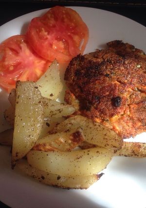 Una foto de Hamburguesa de zanahorias y avena