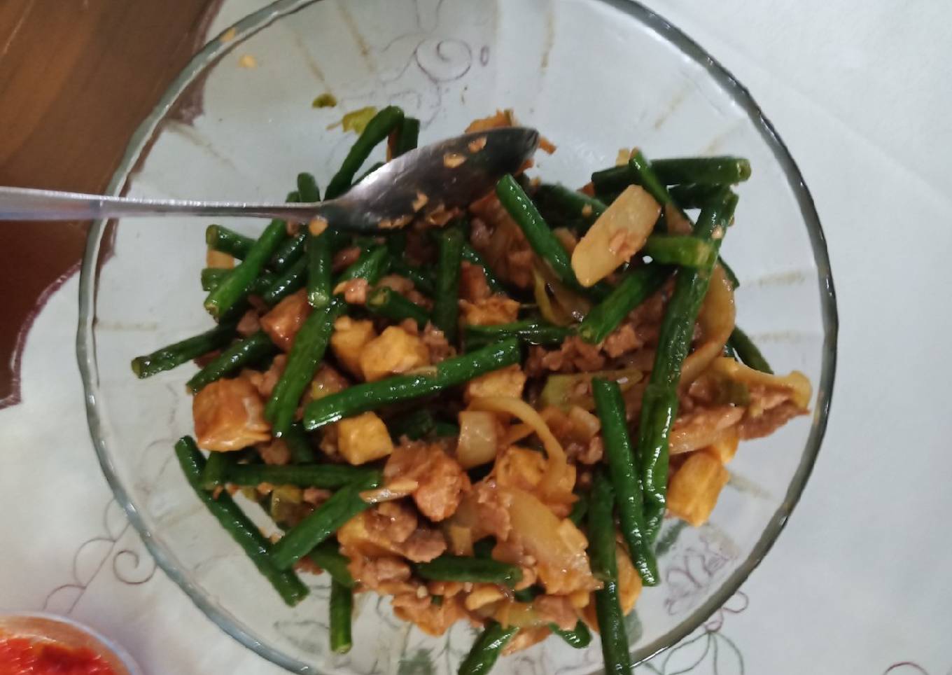 Bagaimana Membuat Tumis Kacang panjang, tehu tempe lengkap dengan
daging cincang Anti Gagal