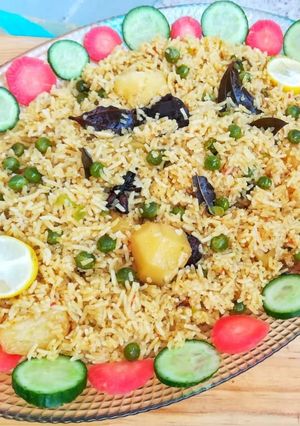 A picture of Matar pulao.