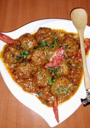 A picture of Lauki kofta curry (bottle gourd).