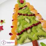 Χριστουγεννιάτικο Δέντρο με στολίδια από φρούτα (ακτινίδιο, μανταρίνι, ρόδι) by DaddyMenu