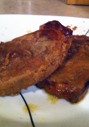 A picture of Apple Pork Chops in Slow Cooker.