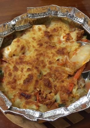 氣炸馬鈴薯泥泡菜起司 的食譜成品照片