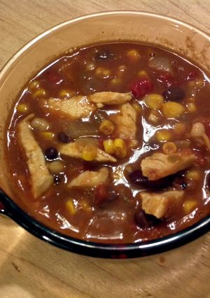 A picture of Nate's Oh so easy 3 bean chicken chili.