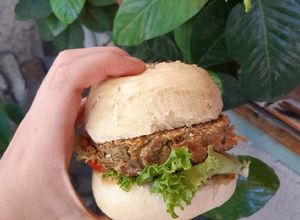Una foto de 🌿Hamburguesa de lentejas🌱