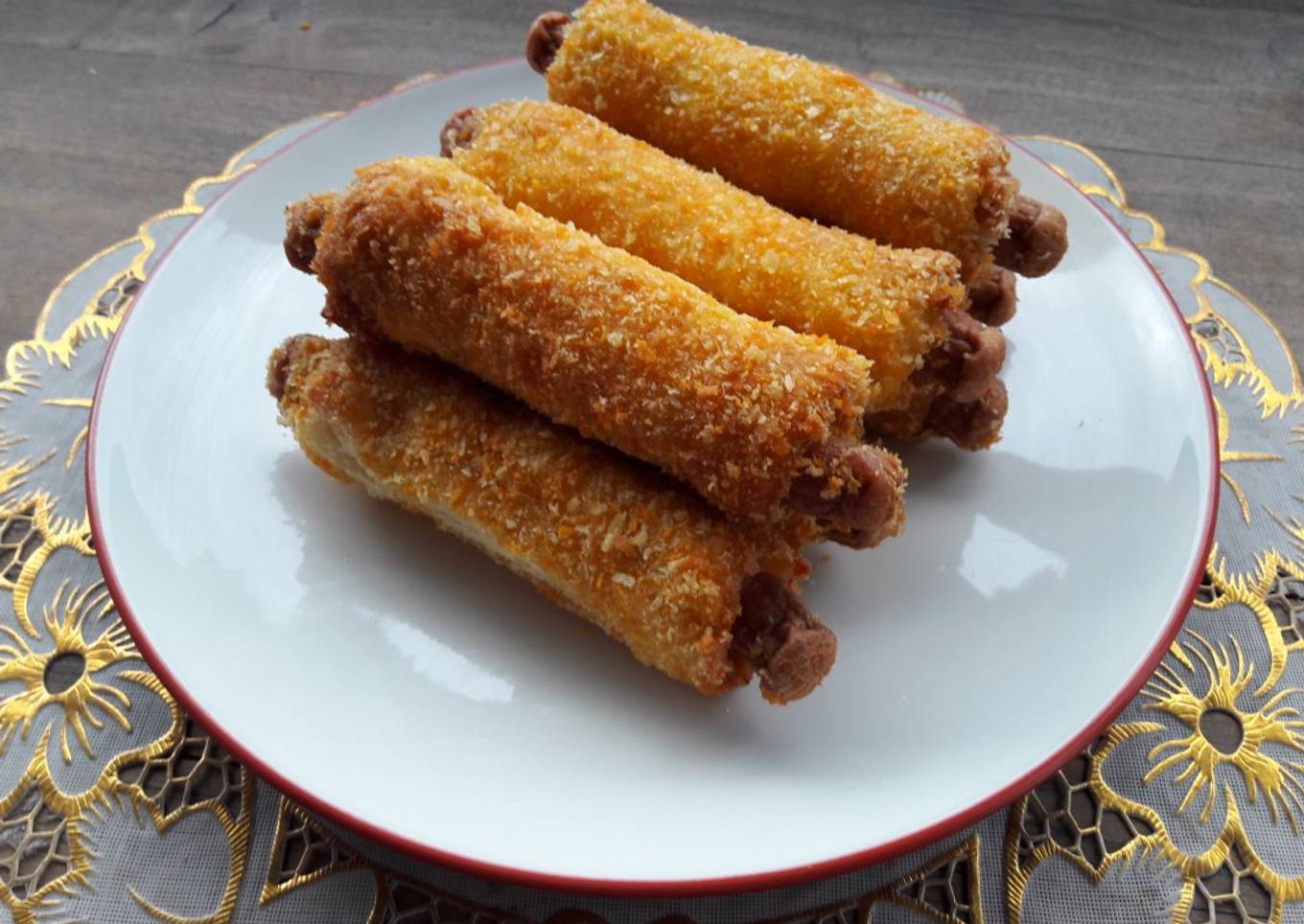Roti Tawar Goreng isi Sosis Keju