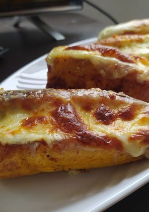Una foto de Plátanos en Air fryer con queso y bocadillo