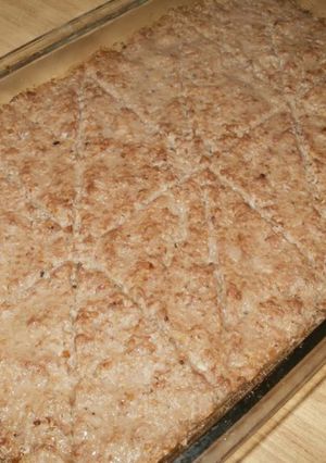 Una foto de Keppe al horno (pastel de trigo y carne)