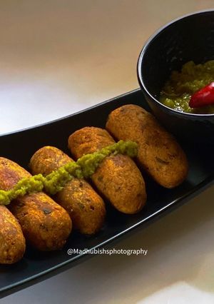 A picture of Arbi Kabab/ Colocasia Kabab / Taro Kabab.