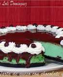 Tarta de queso con chocolate y menta