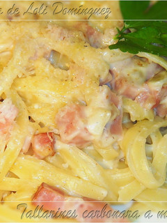Una foto de Tallarines carbonara a mi manera