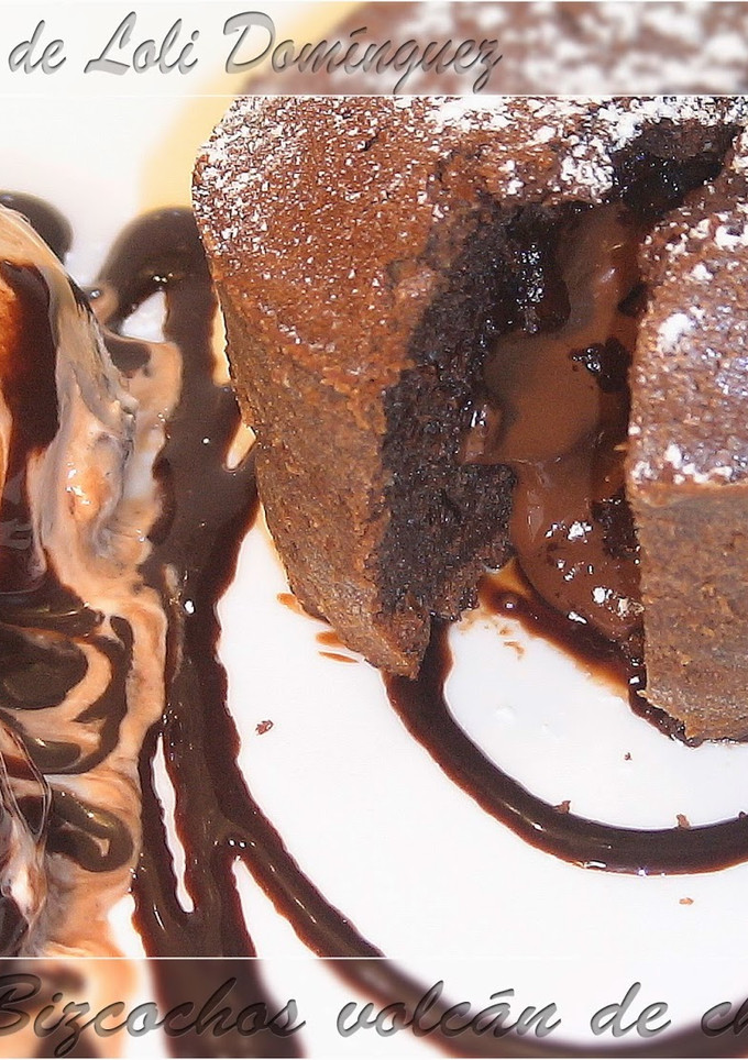 Una foto de Bizcocho volcán de chocolate