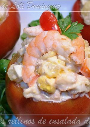 Una foto de Tomates rellenos de ensalada de marisco
